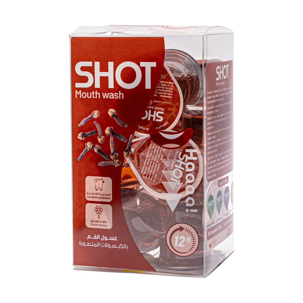 [6974772943299] [6974772943299] SHOT MOUTH WASH 20 CAP CLOVE 15 ML