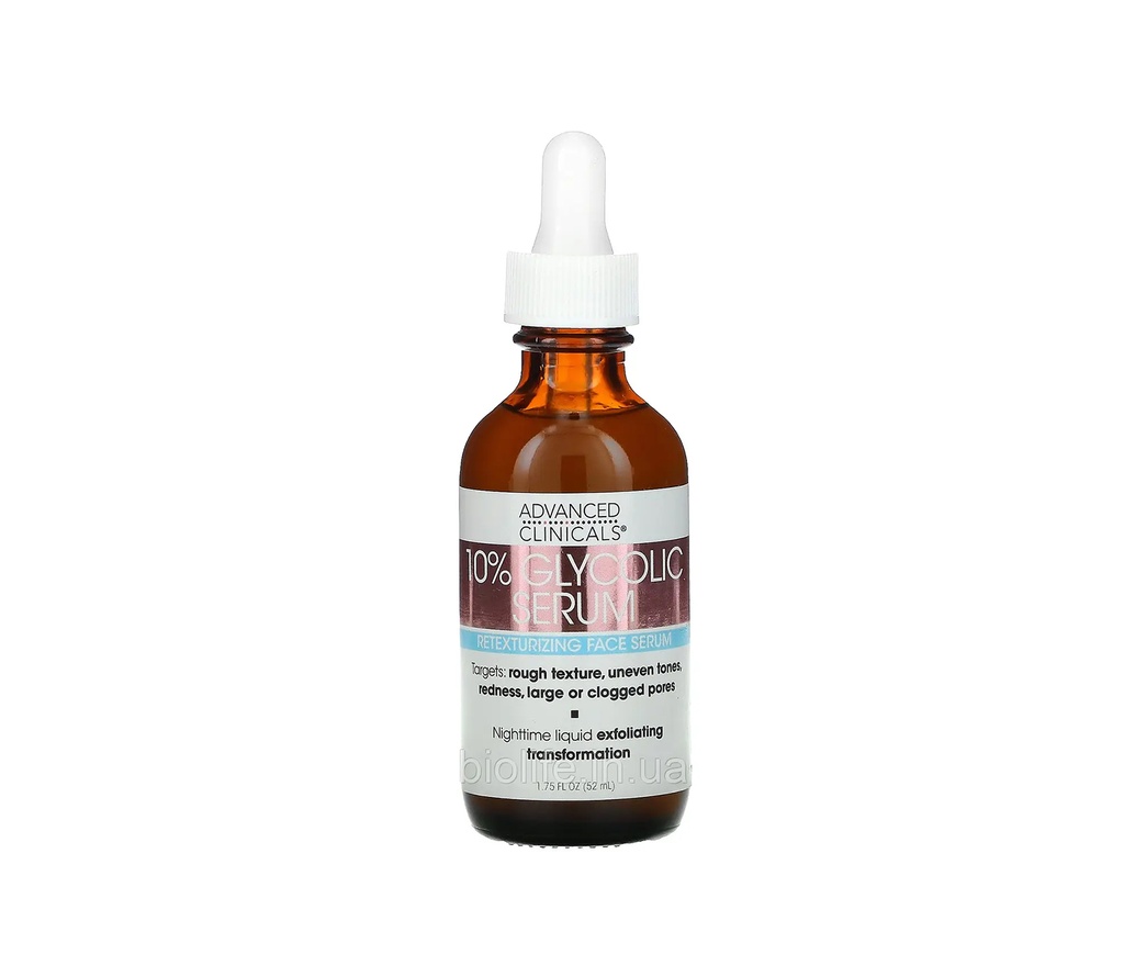 [810400033412] [810400033412] Advanced Clinicals Glycolic Serum 10% 52ml